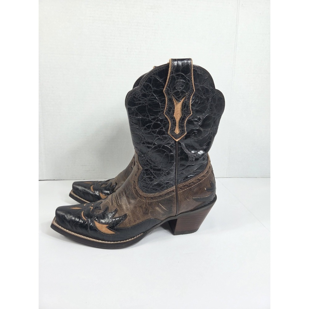 Ariat Dahlia Western Boot Women 6.5 B Brown Leather Cutter Toe Cowgirl